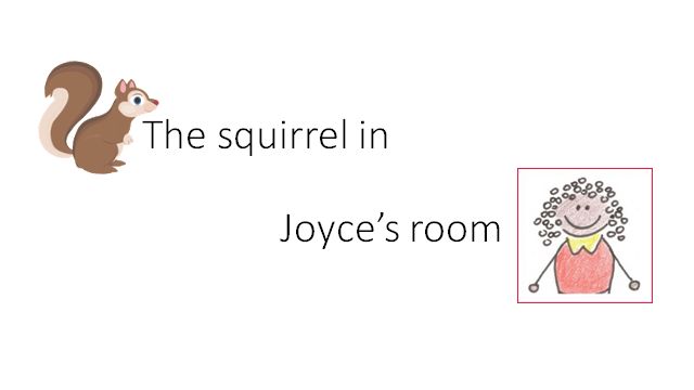 The squirrel in Joyce's room