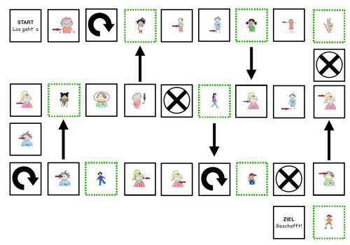 Brettspiel Körperteile und Bewegung