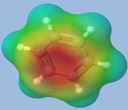 Elektronendichte beim Benzol-Ring