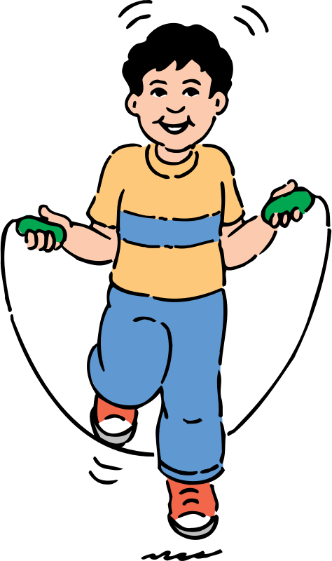 Junge springt Seil