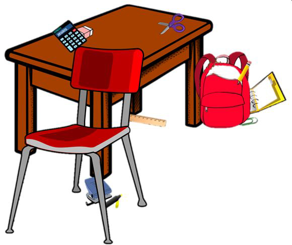 School items on the desk 2