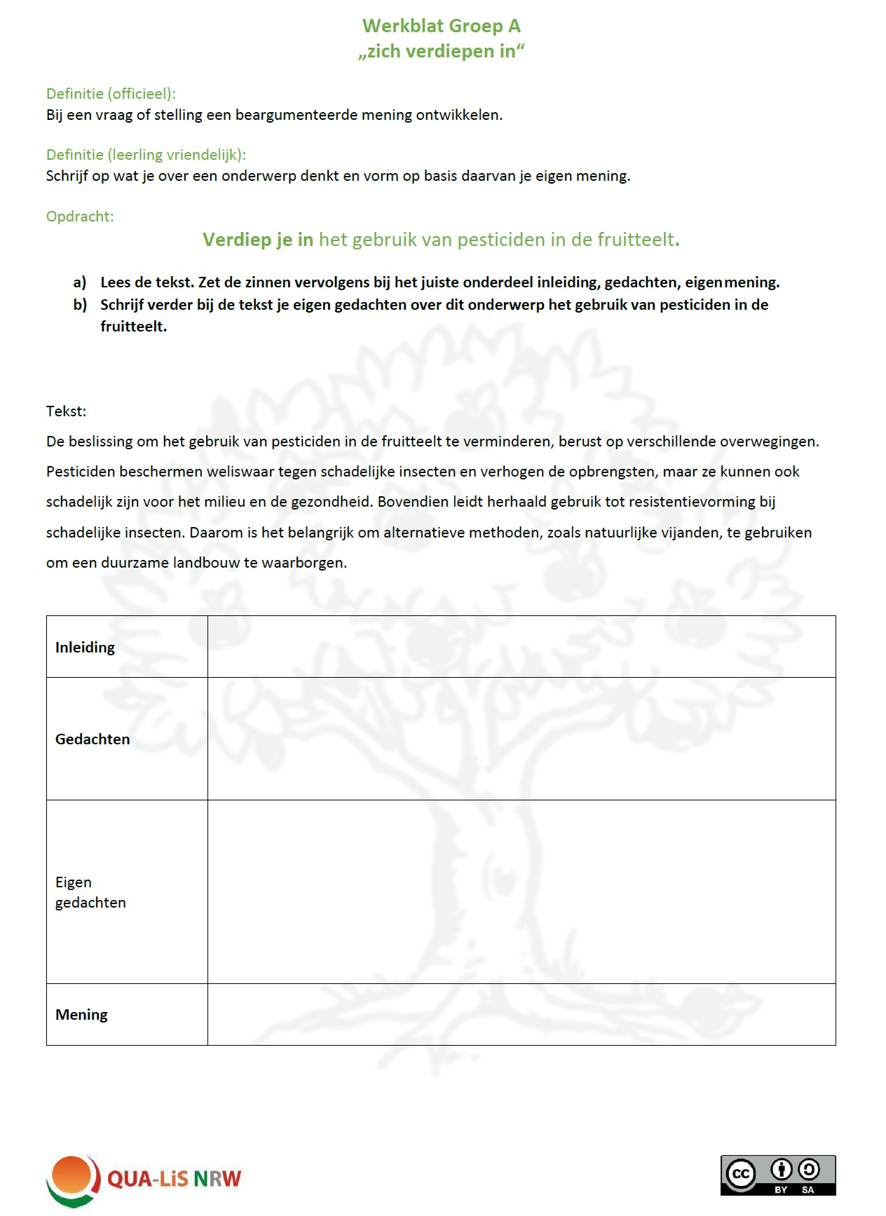 Plaatje Werkblad