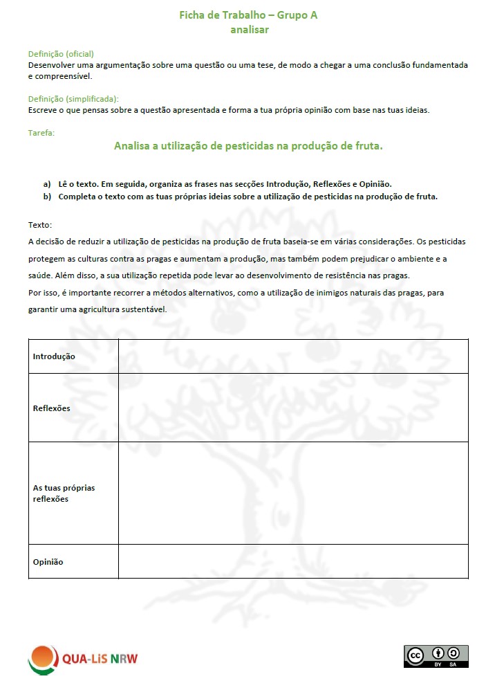 Abbildung Arbeitsblatt